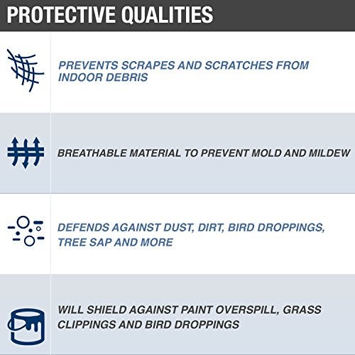 Budge غطاء دراجة نارية مرن ناعم داخلي، أسود، مقاوم للخدش، يناسب جميع الأحجام، يناسب حتى 114"، كبير جداً - Image 2