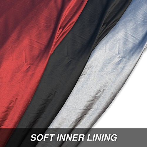 Budge غطاء دراجة نارية مرن ناعم داخلي، أسود، مقاوم للخدش، يناسب جميع الأحجام، يناسب حتى 114"، كبير جداً - Image 3