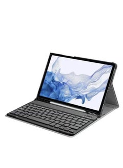 Samsung Galaxy Tab S8 Plus (X800) English Arabic Smart Wireless Bluetooth Keyboard Case Cover With Pen Slot Black