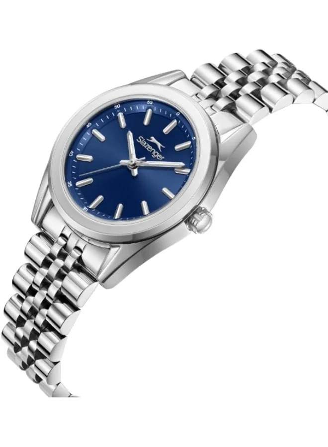 سلازنجر Slazenger Women's Watch, Analog Display and Metal Strap - SL.9.2463.3.01, Silver
