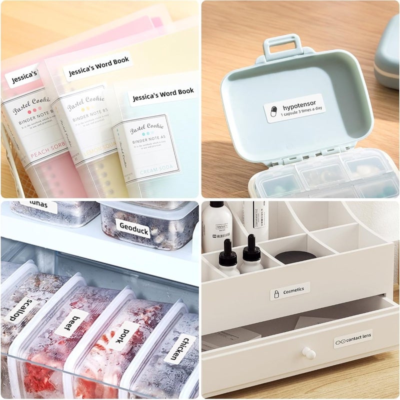 D110 Label Maker with Labels Bluetooth Wireless Mini Label Printer Multiple Templates for iPhone Android Rechargeable White Office, Home Organization Use - Image 4