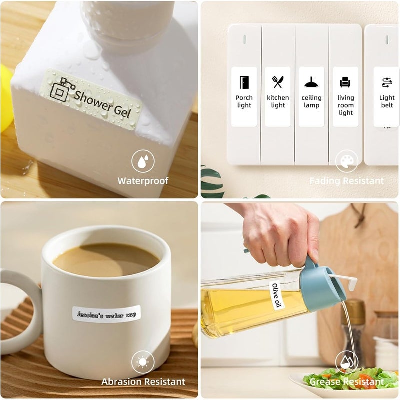 D110 Label Maker with Labels Bluetooth Wireless Mini Label Printer Multiple Templates for iPhone Android Rechargeable White Office, Home Organization Use - Image 5