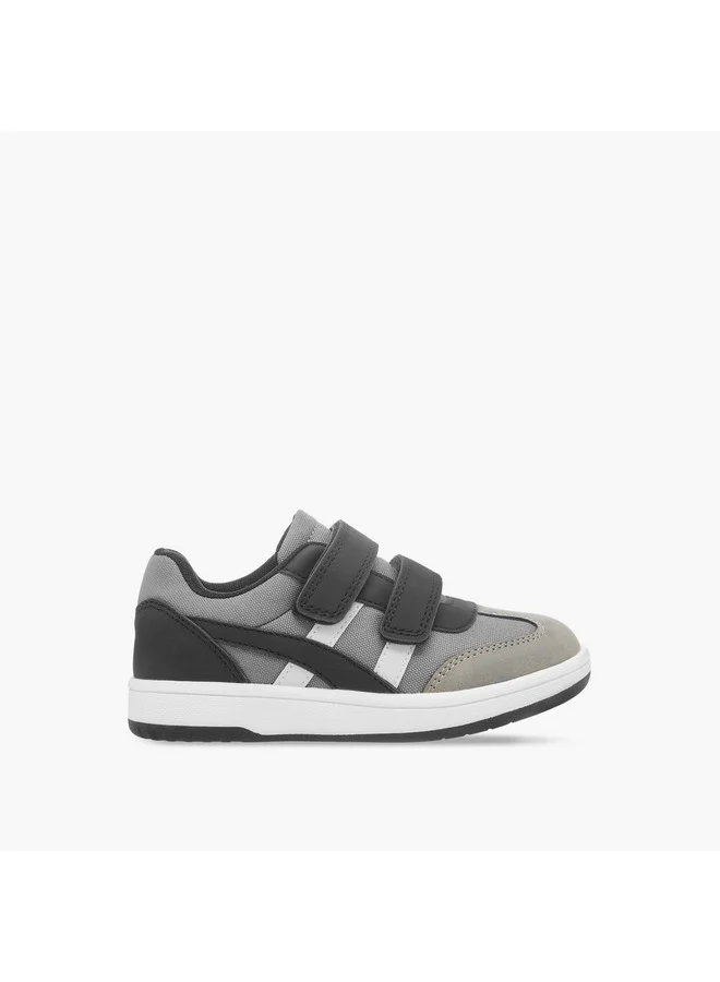 JUNIORS Boys Panelled Sneakers with Hook and Loop Closure