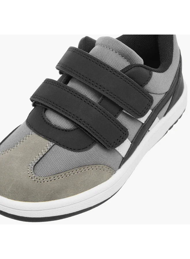 JUNIORS Boys Panelled Sneakers with Hook and Loop Closure