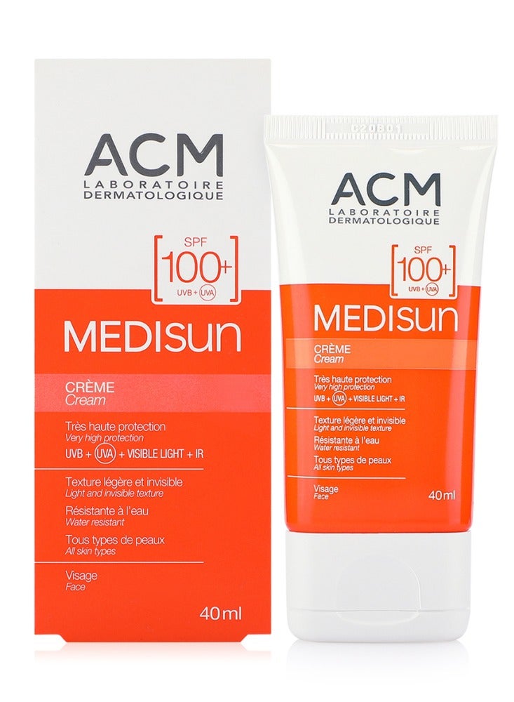 اكم لابرتوري ديرماتولوجيك كريم ميدي صن بعامل حماية من الشمس 100+، 40 مل - واقي شمسي فائق الحماية للوجه للبشرة الحساسة - Image 2