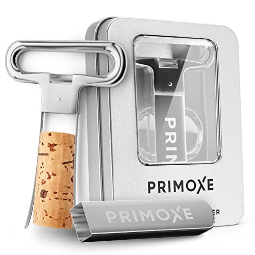PRIMOXE AH SO Two-Prong Wine Opener, Bottle Cork Puller and Corker, Bottle Opener - Stainless Steel - for Vintage Wine Bottle Opening, Cork Collecting- Excellent Gifting Package -Butler and Waiter’s Friend - Image 1