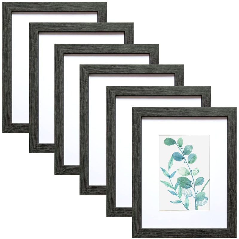 SESEAT 11x14 Frames Display Pictures 8x10 With mat or 11x14 Prints Without Mat Wall Mounting Dark Grey 6PCS