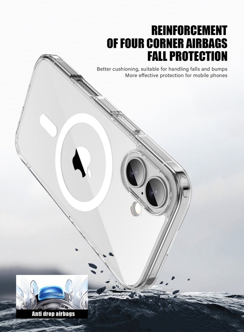 DURKU Magnetic Case for iPhone 17 6.3-Inch Compatible with MagSafe iPhone 17 Cover Case Never Yellow Shockproof Built-in corner Magnet Phone Case For iPhone 17(Clear） - Image 2