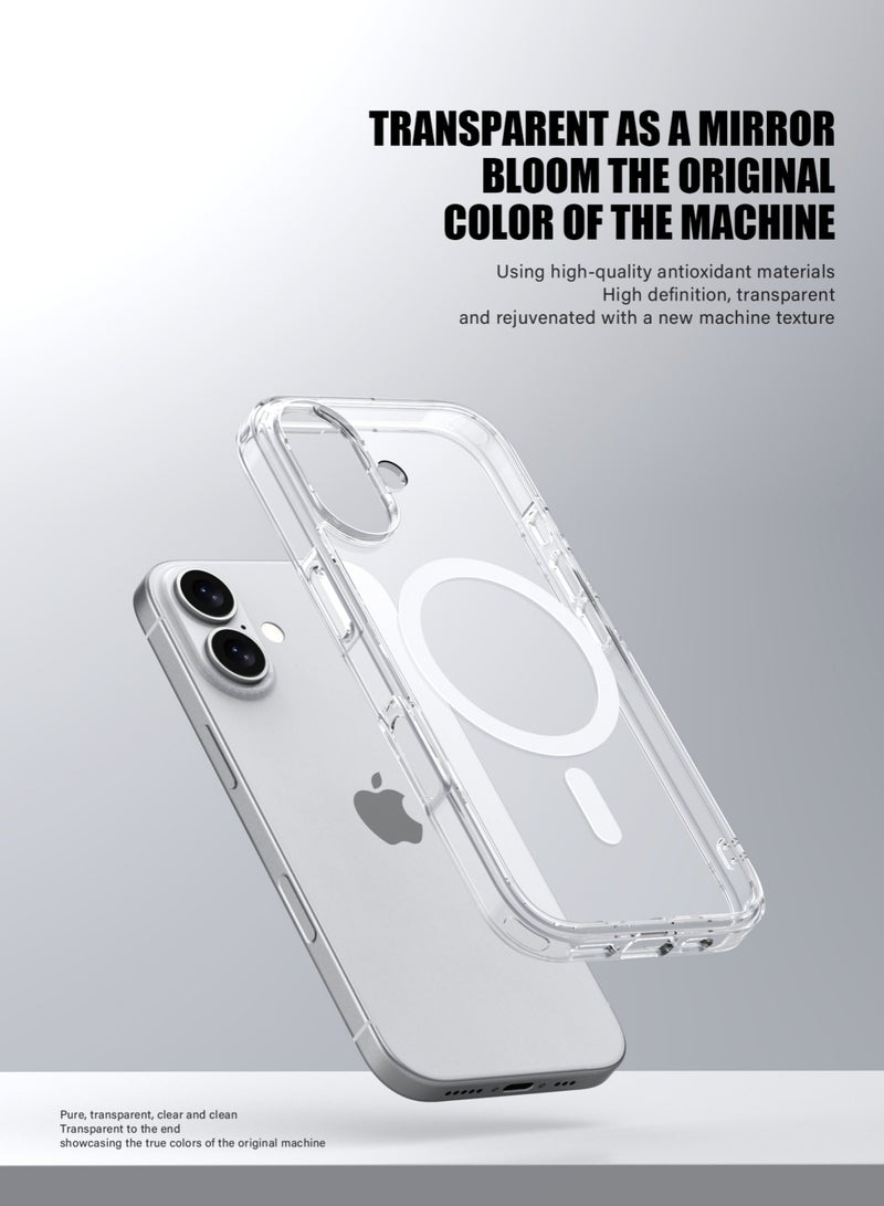 DURKU Magnetic Case for iPhone 17 6.3-Inch Compatible with MagSafe iPhone 17 Cover Case Never Yellow Shockproof Built-in corner Magnet Phone Case For iPhone 17(Clear） - Image 4