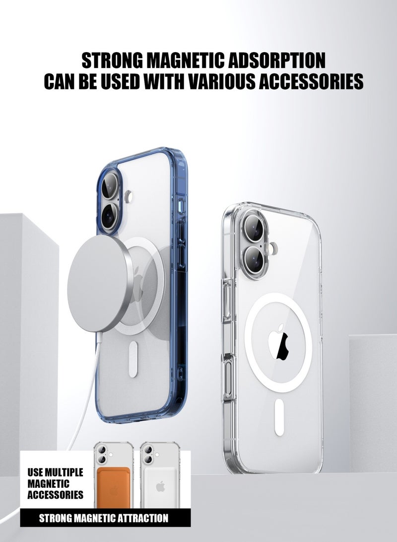 DURKU Magnetic Case for iPhone 17 6.3-Inch Compatible with MagSafe iPhone 17 Cover Case Never Yellow Shockproof Built-in corner Magnet Phone Case For iPhone 17(Clear） - Image 3