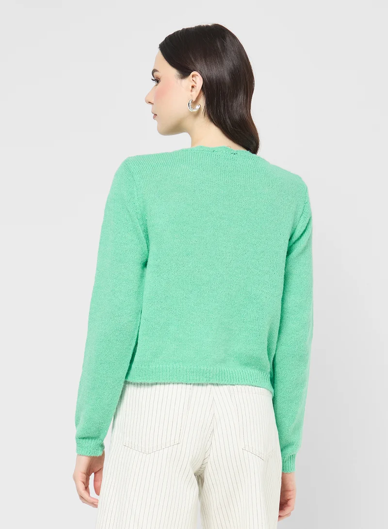 جينجر Knitted Button Down Cardigan