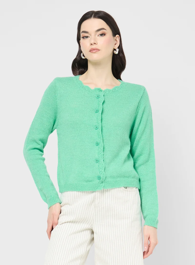 جينجر Knitted Button Down Cardigan