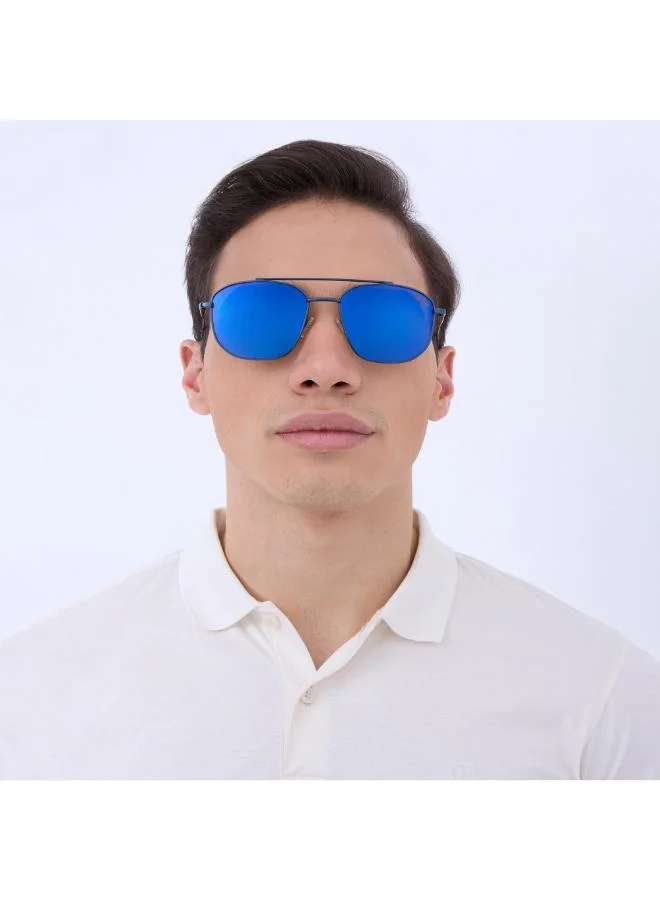 Lee Cooper Polarized Sunglasses Matte Dark Blue Frame Blue Mirror Mirror Lens 54mm  - LC1204C03
