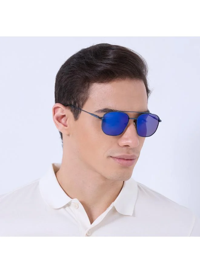 Lee Cooper Polarized Sunglasses Matte Dark Blue Frame Blue Mirror Mirror Lens 54mm  - LC1204C03
