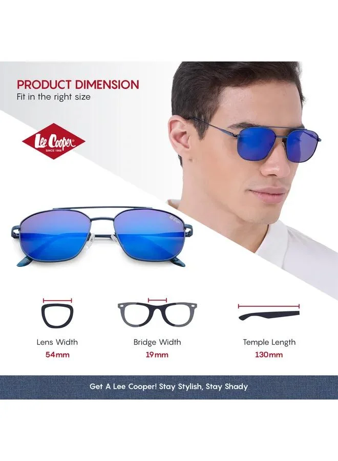 Lee Cooper Polarized Sunglasses Matte Dark Blue Frame Blue Mirror Mirror Lens 54mm  - LC1204C03