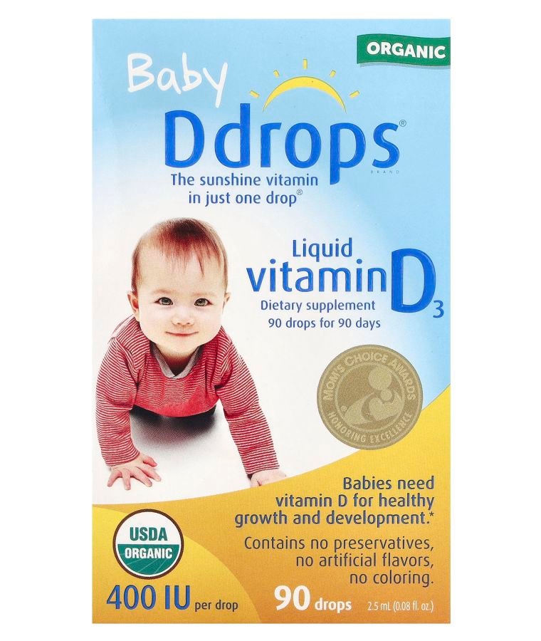 فيتامين د3 السائل العضوي للأطفال 10 ميكروغرام (400 وحدة دولية) 90 قطرة 0.08 أونصة سائلة (2.5 مل)