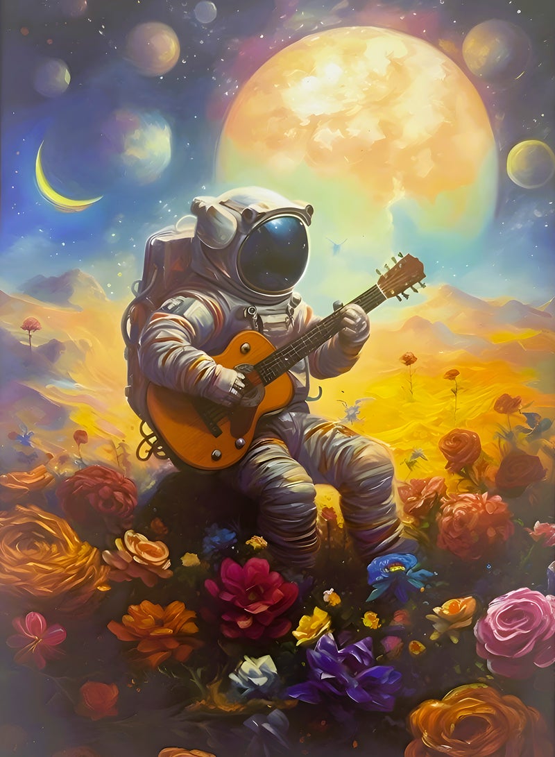DECOR SOUQ 500 Piece Jigsaw Puzzle for Adults & Teens – Space Astronaut Playing Guitar Design – 50x36cm Premium Quality Cardboard Puzzle – Brain Teaser Art Puzzle for Home, Travel and Gifts – Stress Relief & Fun Indoor Game – Colorful Galaxy Landscape Scene – Unique Educational Puzzle Toy for Focus & Patience – Ideal Birthday Gift for Men, Women, Boys & Girls – Artistic Decorative Puzzle for Framing – High Precision Cut Pieces – Mindfulness Activity – Limited Stock  - Image 2