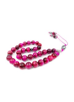 REBUY Pink Tiger's Eye  Natural Gemstone Islamic Prayer 33 Beads Tasbih