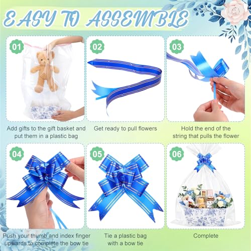 Funnymoom 12 Pcs Wedding Black Basket for Gifts Empty with Cellophane Bag & Ribbon Bow Classic Novel Black Wrapping Gift Basket for Summer Graduation Halloween Birthday Party Favor Supplies 9.8x6.5'' - Image 3