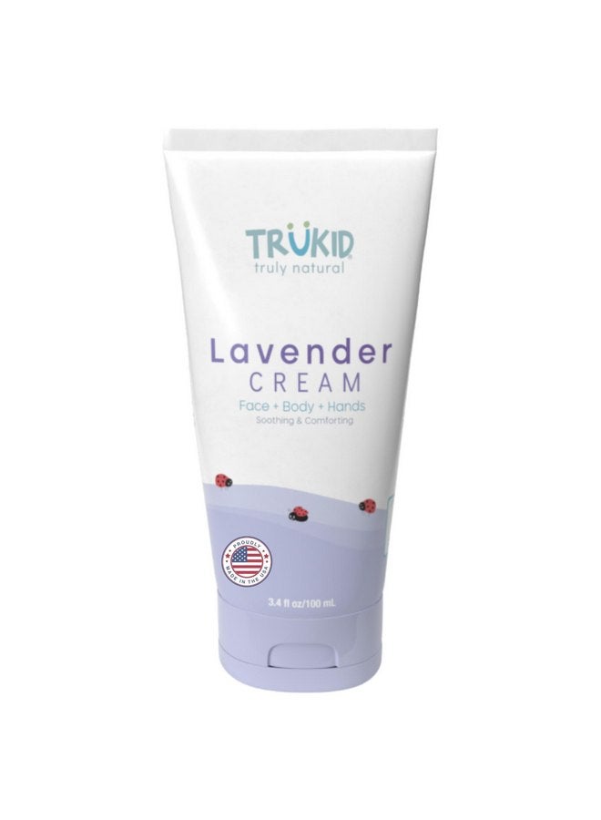 TruKid Lavender Skin Cream for Kids - Hydrates & Moisturizes Sensitive Skin, All Natural Ingredients, Enriched with Shea Butter, Cocoa, Grape Seed Oil & Vitamin E, 3.4oz - Image 1