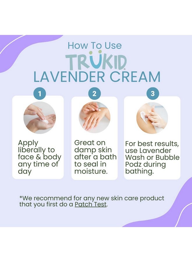 TruKid Lavender Skin Cream for Kids - Hydrates & Moisturizes Sensitive Skin, All Natural Ingredients, Enriched with Shea Butter, Cocoa, Grape Seed Oil & Vitamin E, 3.4oz - Image 4