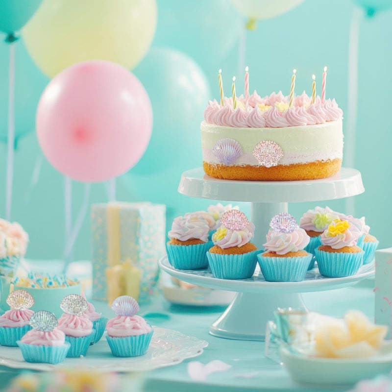 Kenning 48pcs Resin Seashell Cupcake Ring Toppers Under the Sea Cupcake Topper for seashell Theme Birthday Party Cake Decorations Baby Shower Weeding Anniversary Sea Party Supplies - Image 4