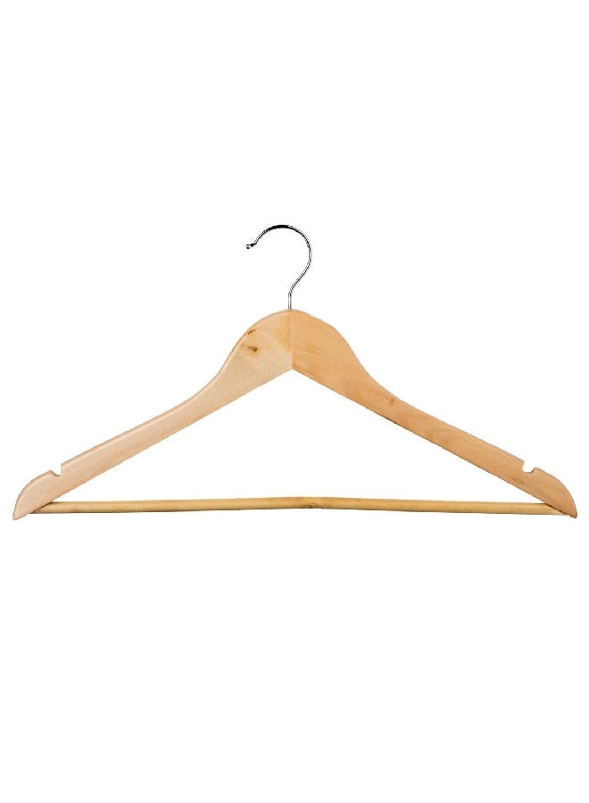 Five Simply Smart 4-Piece Durable High Quality Wooden Cloth Hanger Set Beige and Silver 22.5 x 45 x 1.2 cm 151504 - Image 1