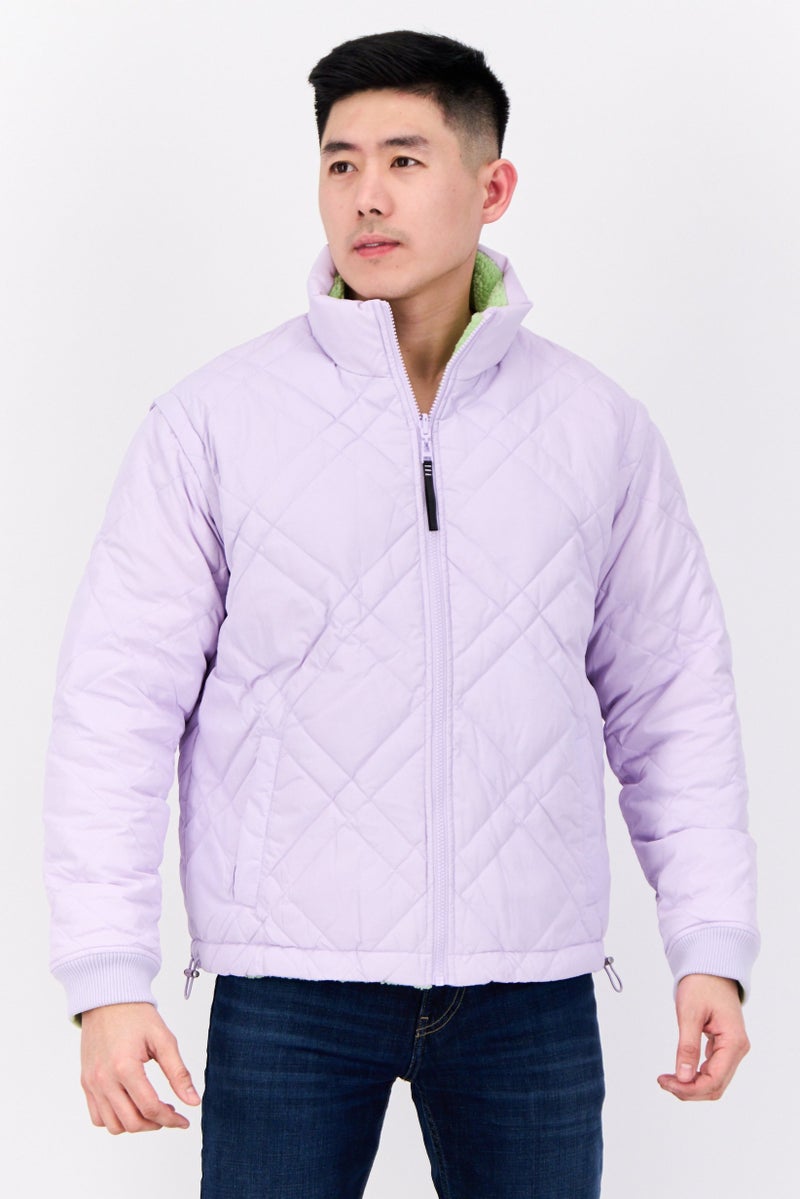 ESPRIT Men Quilted Detachable Sleeve Reversible Puffer Jacket, Multicolor  - Image 1