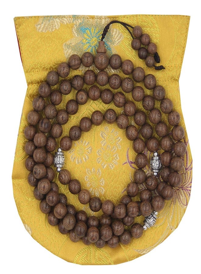 DharmaObjects Tibetan Meditation 108 Beads Nyatoh Wood MALA for Compassion (Nyatohwood) - Image 3