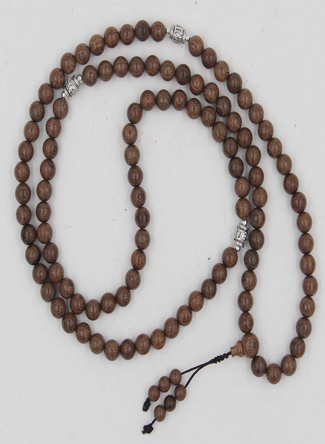 DharmaObjects Tibetan Meditation 108 Beads Nyatoh Wood MALA for Compassion (Nyatohwood) - Image 4