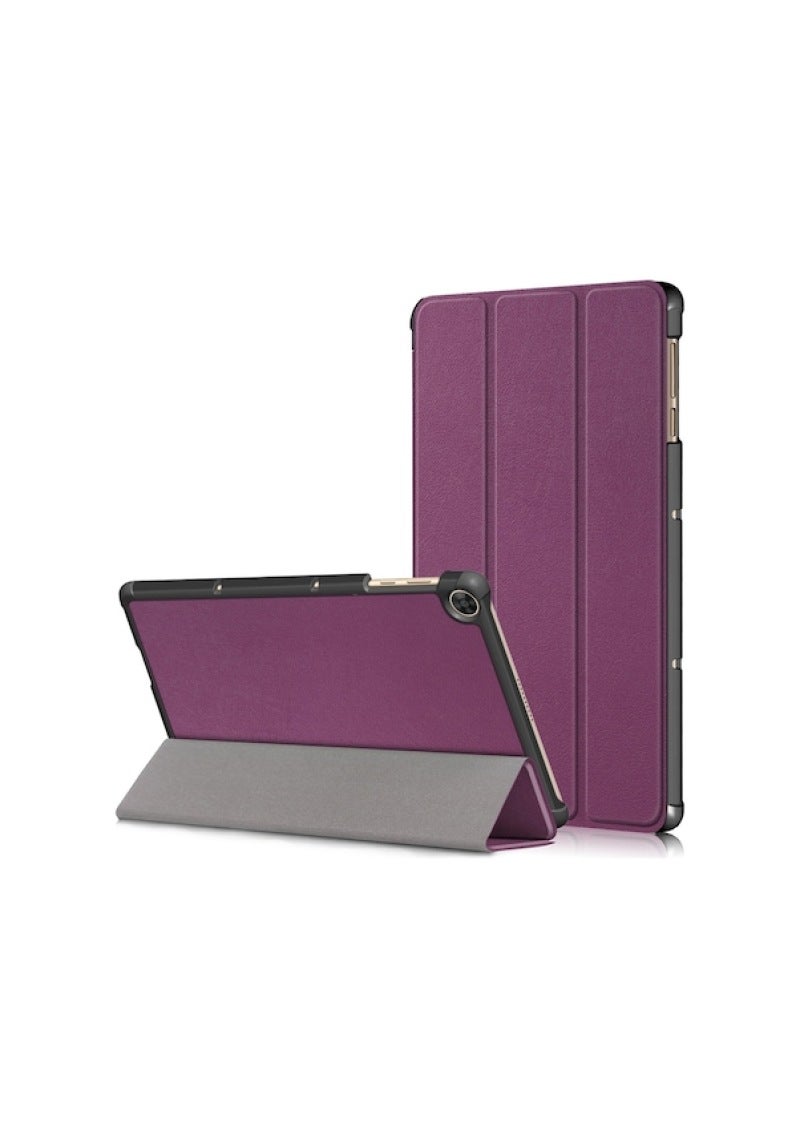 Tablet Case: 10.1 Inch Purple Tri-fold Leather Construction For Durability - Lightweight Portable Design Tri-fold Leather Case for Honor Pad 7 10.1 Inch Users - Image 1