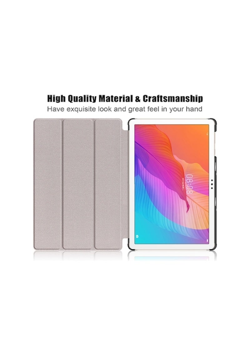 Tablet Case: 10.1 Inch Purple Tri-fold Leather Construction For Durability - Lightweight Portable Design Tri-fold Leather Case for Honor Pad 7 10.1 Inch Users - Image 4