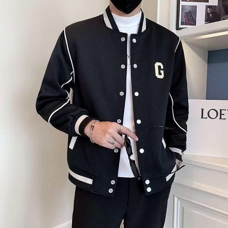 Mens Coat Spring and Autumn 2024 New Fashion Slim Jacket Youth European Station Mens Fashion Brand Short Coat Green - Image 5