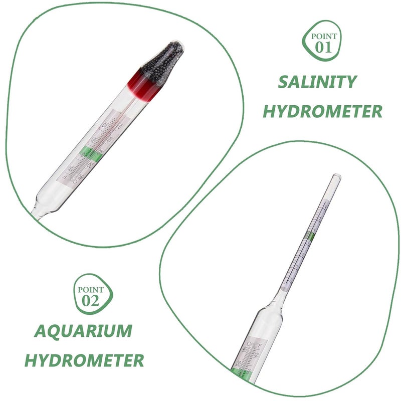Kichvoe Portable Salinity Hydrometer Kit with 100ml Plastic Graduated Cylinder, Saltwater Gravimeter for Aquarium and Fish Tank Water Testing, Sea Water Quality Tester for Aquaculture - Image 3
