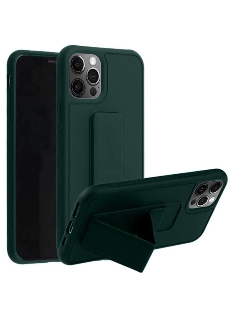 VITION Case Cover For iPhone 14 Pro Finger Grip Phone Holder Case Car Magnetic Multi-function 3 in 1 Shockproof Back Cover Protective Case (iPhone 14 Pro, Dark Green) - Image 2