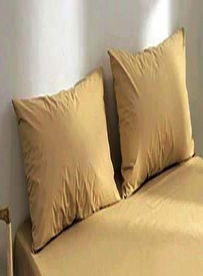 OPTRA - Solid Color 100% Soft and Premium 1 Double Bedsheet with 2 Pillow Covers Size 230 cm x 228 cm, Beige - Image 2