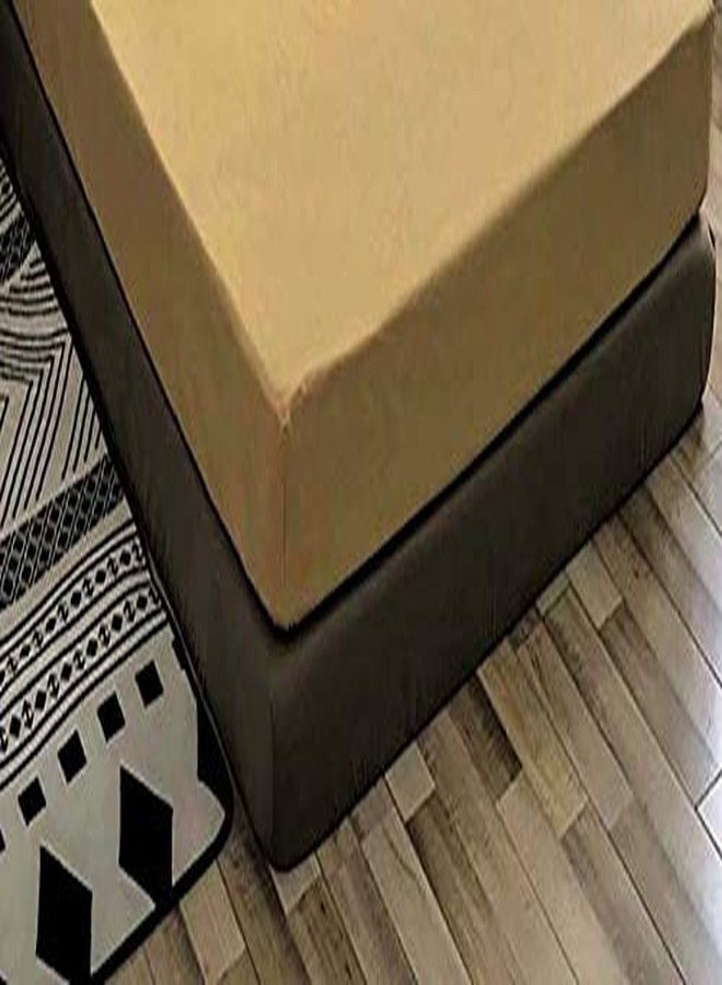 OPTRA - Solid Color 100% Soft and Premium 1 Double Bedsheet with 2 Pillow Covers Size 230 cm x 228 cm, Beige - Image 3