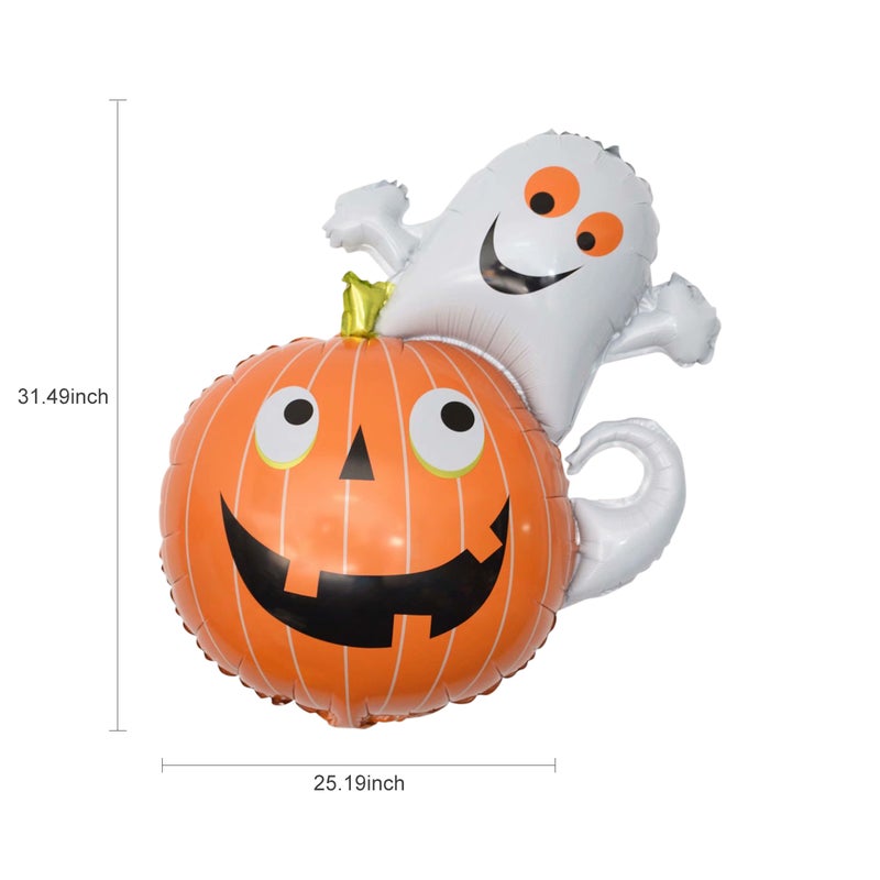 Halloween Balloon Decorations Set Halloween Party Supplies Happy Halloween Banner Pumpkin Spider Pattern Foil Latex Balloons for Kids Halloween Theme Party Background Classroom Decorations - Image 4