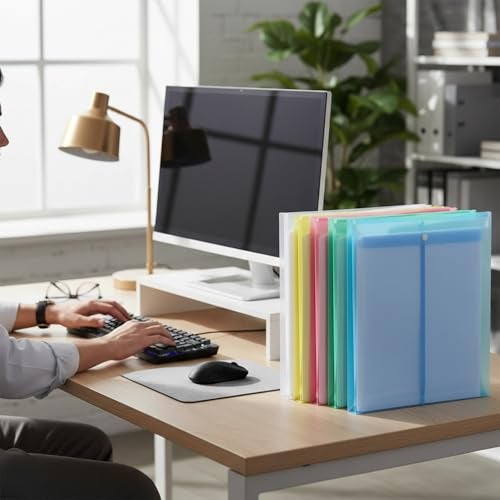 Shuban Premium A4 File Folder with Button Closure | Document Organizer for Office, School & Travel | Waterproof Plastic Folder (6 Pcs) - Image 4