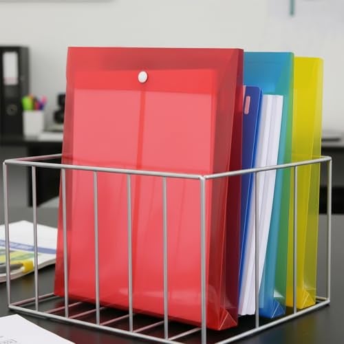 Shuban Premium A4 File Folder with Button Closure | Document Organizer for Office, School & Travel | Waterproof Plastic Folder (6 Pcs) - Image 3