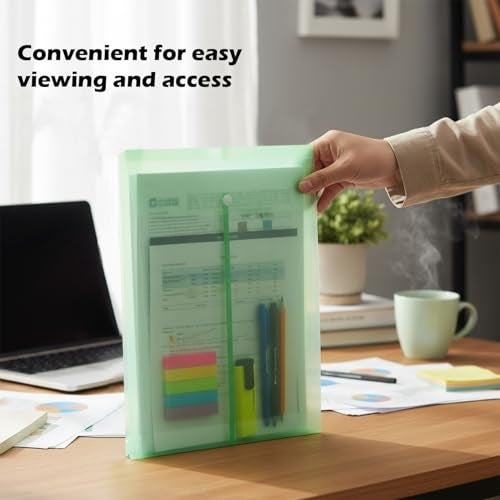 Shuban Premium A4 File Folder with Button Closure | Document Organizer for Office, School & Travel | Waterproof Plastic Folder (6 Pcs) - Image 5