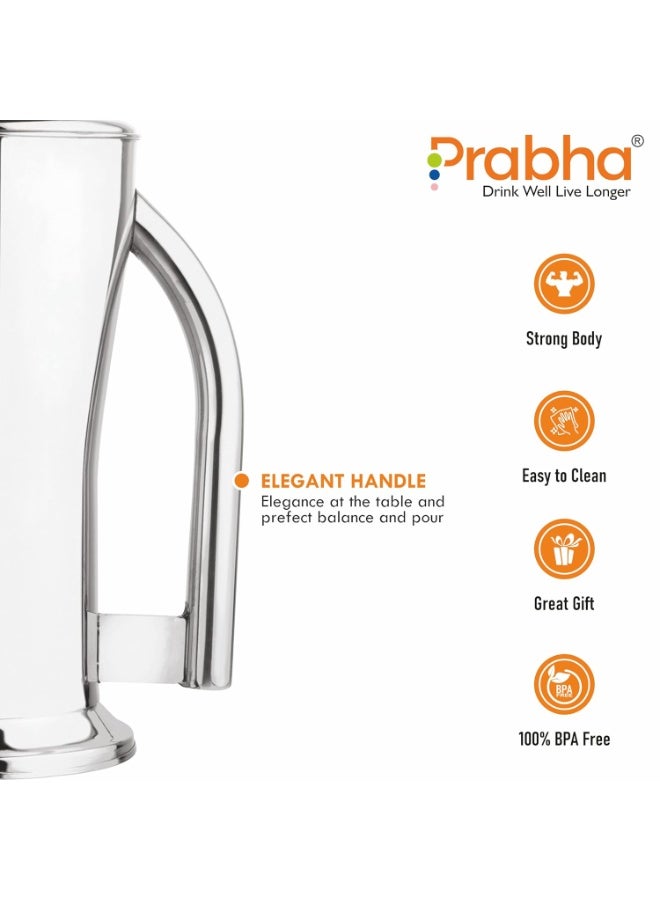 Prabha Stainless Steel O-Mega Water Jug - Modern Design, 1900ml, Ideal for Home & Kitchen - Image 3