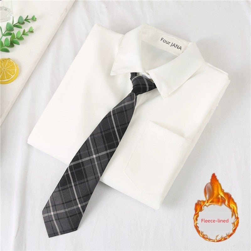 2026 spring and autumn style college style inner white shirt women's jk uniform base shirt design sense niche long-sleeved top - Image 3