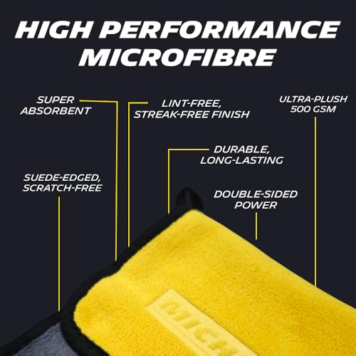 MICHELIN 500 GSM Pack of 4 (40x40 cm) Microfiber Cleaning Cloth for Car Double Sided, Super Absorbent, Lint-Free & Scratch-Free, Durable Ultra-Plush Cleaning Towel for Car, Bike & Glass - Image 3