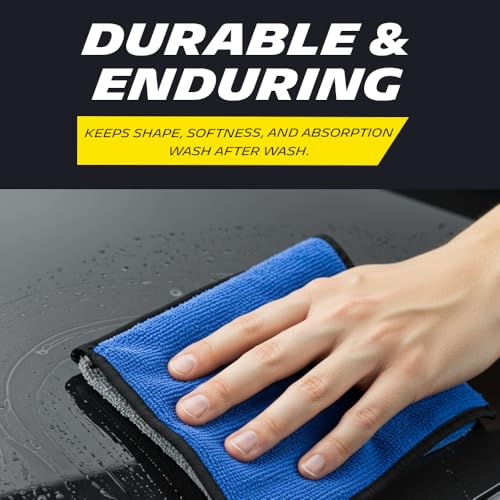 MICHELIN 500 GSM Pack of 4 (40x40 cm) Microfiber Cleaning Cloth for Car Double Sided, Super Absorbent, Lint-Free & Scratch-Free, Durable Ultra-Plush Cleaning Towel for Car, Bike & Glass - Image 4