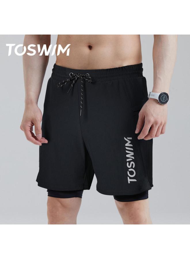 Loquat TOSWIM Men's Swimming Trunks Beach Pants Can Be Launched Loose Anti-embarrassment Sun Protection Quick-drying Surfing Hot Spring Pants 2023-Color:Green Sea Area- - Image 2
