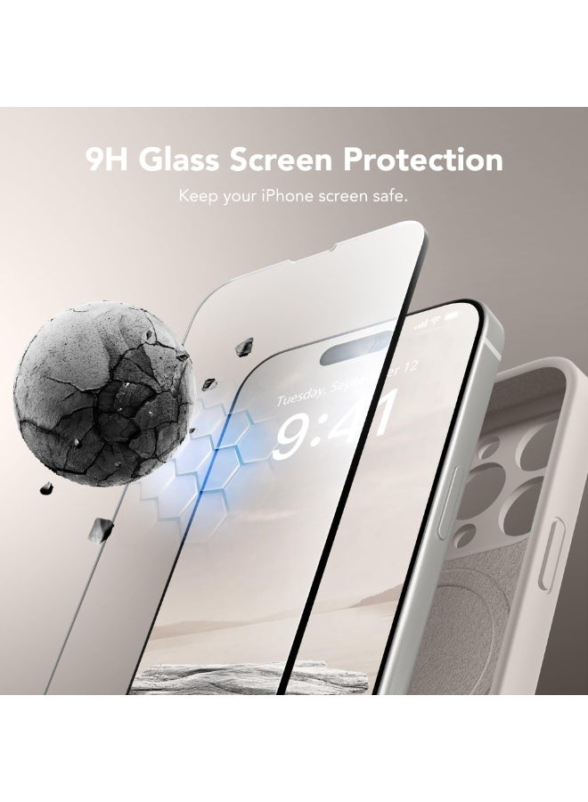 SUYDANBOX Magnetic for iPhone 15 Pro Case, Compatible with MagSafe, [Full Camera Protection][Screen Protector] Silicone Shockproof Protective Phone Case for iPhone 15 Pro 6.1", Off White - Image 4
