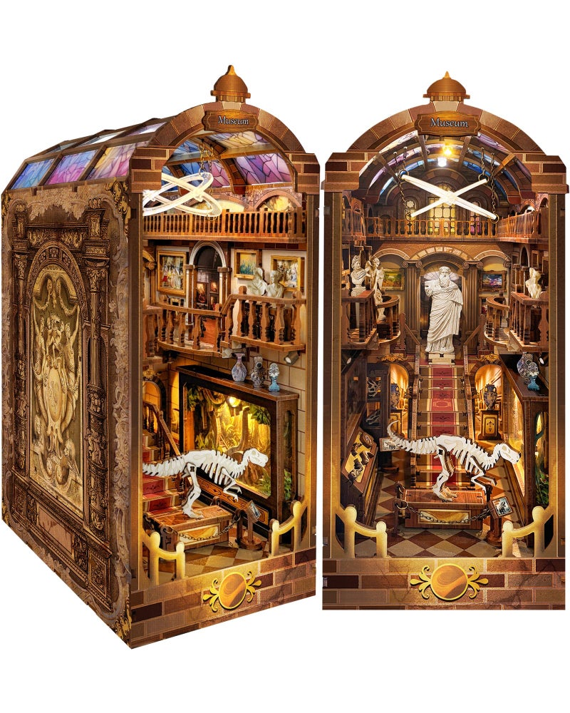 Quanquer DIY Book Nook KitDIY Dollhouse Booknook with LED Light  3D Wooden Puzzle Miniature House Kits  Creative DIY Crafts for Adults  Bookshelf Insert Decor  Gifts Friends FestivalMuseum - Image 2