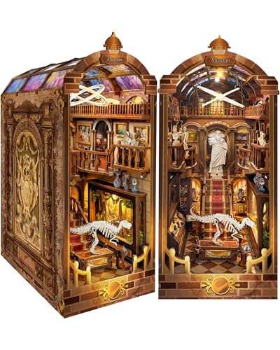 Quanquer DIY Book Nook KitDIY Dollhouse Booknook with LED Light  3D Wooden Puzzle Miniature House Kits  Creative DIY Crafts for Adults  Bookshelf Insert Decor  Gifts Friends FestivalMuseum - Image 1