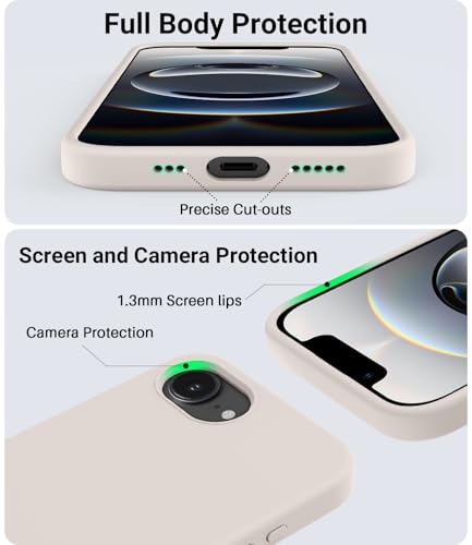 OTOFLY Designed for iPhone 16e Case,[12FT Military-Grade Protection] Silicone Shockproof Slim Cover Women Men 16e Phone Case 6.1 inch, Gravel White - Image 4